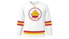 Load image into Gallery viewer, Dia de la Hispanidad Original Hockey Jersey in White, front view – custom name and number