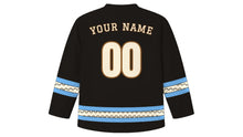 Load image into Gallery viewer, Día de la Tradición Original Hockey Jersey in Gaucho Black, back view with your name and number