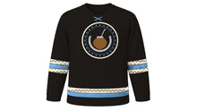 Load image into Gallery viewer, Día de la Tradición Original Hockey Jersey in Gaucho Black, front view – custom name and number