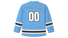 Load image into Gallery viewer, Día de la Tradición Original Hockey Jersey in Pampa Sky Blue, back view with your name and number