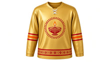 Load image into Gallery viewer, Diwali Original Hockey Jersey in Gold, front view – custom name and number