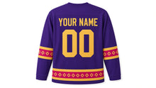 Load image into Gallery viewer, Diwali Original Hockey Jersey in Purple, back view with your name and number