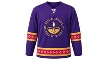 Load image into Gallery viewer, Diwali Original Hockey Jersey in Purple, front view – custom name and number