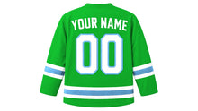 Load image into Gallery viewer, Djibouti Original Hockey Jersey in Green, back view with your name and number