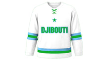 Load image into Gallery viewer, Djibouti Original Hockey Jersey in White, front view – custom name and number