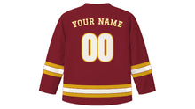 Load image into Gallery viewer, Doha Original Hockey Jersey in Maroon, back view with your name and number