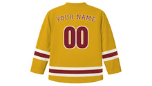 Load image into Gallery viewer, Doha Original Hockey Jersey in Sand Gold, back view with your name and number