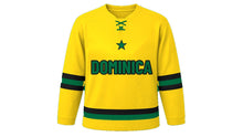 Load image into Gallery viewer, Dominica Original Hockey Jersey in Yellow, front view – custom name and number