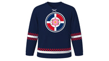 Load image into Gallery viewer, Dominican Independence Day Original Hockey Jersey in Navy, front view – custom name and number