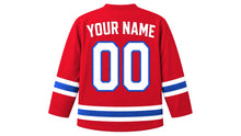 Load image into Gallery viewer, Dominican Republic Original Hockey Jersey in Red, back view with your name and number