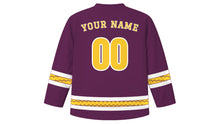 Load image into Gallery viewer, Double Ninth Festival Original Hockey Jersey in Autumn Plum, back view with your name and number
