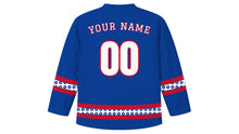 Load image into Gallery viewer, Double Tenth Day Original Hockey Jersey in Blue, back view with your name and number