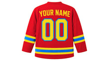 Load image into Gallery viewer, DR Congo Original Hockey Jersey in Red, back view with your name and number