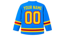 Load image into Gallery viewer, DR Congo Original Hockey Jersey in Sky Blue, back view with your name and number
