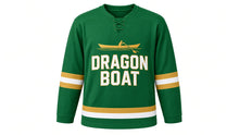 Load image into Gallery viewer, Dragon Boat Festival Original Hockey Jersey in Green, front view – custom name and number