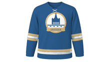 Load image into Gallery viewer, Dresden Original Hockey Jersey in Elbe Blue, front view – custom name and number