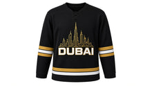 Load image into Gallery viewer, Dubai Original Hockey Jersey in Black, front view – custom name and number
