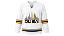 Load image into Gallery viewer, Dubai Original Hockey Jersey in White, front view – custom name and number