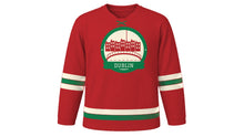 Load image into Gallery viewer, Dublin Original Hockey Jersey in Georgian Red, front view – custom name and number