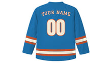 Load image into Gallery viewer, Dubrovnik Original Hockey Jersey in Adriatic Blue, back view with your name and number