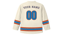 Load image into Gallery viewer, Dubrovnik Original Hockey Jersey in Limestone White, back view with your name and number