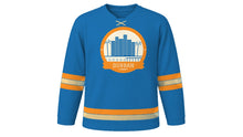 Load image into Gallery viewer, Durban Original Hockey Jersey in Ocean Blue, front view – custom name and number