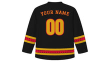 Load image into Gallery viewer, Durga Puja Original Hockey Jersey in Black, back view with your name and number