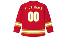 Load image into Gallery viewer, Durga Puja Original Hockey Jersey in Red, back view with your name and number