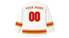 Load image into Gallery viewer, Durga Puja Original Hockey Jersey in White, back view with your name and number