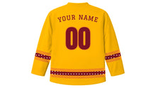 Load image into Gallery viewer, Dussehra Original Hockey Jersey in Marigold, back view with your name and number