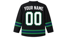 Load image into Gallery viewer, Earth Day Original Hockey Jersey in Black, back view with your name and number
