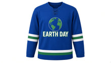 Load image into Gallery viewer, Earth Day Original Hockey Jersey in Blue, front view – custom name and number