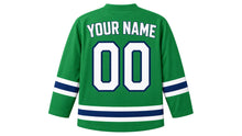 Load image into Gallery viewer, Earth Day Original Hockey Jersey in Green, back view with your name and number