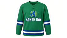 Load image into Gallery viewer, Earth Day Original Hockey Jersey in Green, front view – custom name and number