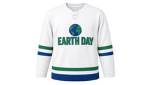 Load image into Gallery viewer, Earth Day Original Hockey Jersey in White, front view – custom name and number