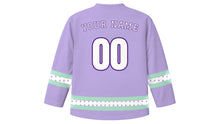 Load image into Gallery viewer, Easter Monday Original Hockey Jersey in Lavender, back view with your name and number