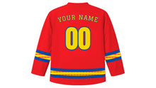 Load image into Gallery viewer, Ecuador Independence Day Original Hockey Jersey in Andes Red, back view with your name and number