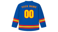 Load image into Gallery viewer, Ecuador Independence Day Original Hockey Jersey in Equator Blue, back view with your name and number