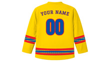 Load image into Gallery viewer, Ecuador Independence Day Original Hockey Jersey in Sun Yellow, back view with your name and number