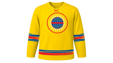Load image into Gallery viewer, Ecuador Independence Day Original Hockey Jersey in Sun Yellow, front view – custom name and number