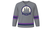 Load image into Gallery viewer, Edinburgh Original Hockey Jersey in Castle Grey, front view – custom name and number