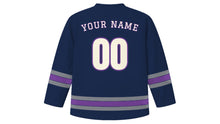 Load image into Gallery viewer, Edinburgh Original Hockey Jersey in Highland Navy, back view with your name and number