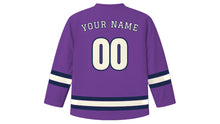 Load image into Gallery viewer, Edinburgh Original Hockey Jersey in Thistle Purple, back view with your name and number
