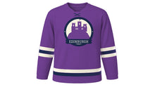 Load image into Gallery viewer, Edinburgh Original Hockey Jersey in Thistle Purple, front view – custom name and number