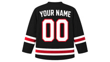 Load image into Gallery viewer, Egypt Original Hockey Jersey in Black, back view with your name and number