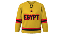 Load image into Gallery viewer, Egypt Original Hockey Jersey in Gold, front view – custom name and number