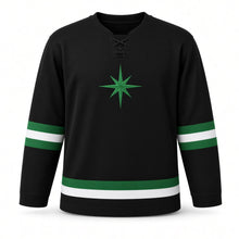 Load image into Gallery viewer, Eid al-Adha Original Hockey Jersey in Black, front view – custom name and number