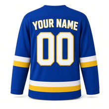 Load image into Gallery viewer, Eid al-Adha Original Hockey Jersey in Blue, back view with your name and number