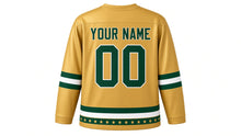 Load image into Gallery viewer, Eid Original Hockey Jersey in Gold, back view with your name and number