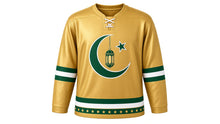 Load image into Gallery viewer, Eid Original Hockey Jersey in Gold, front view – custom name and number